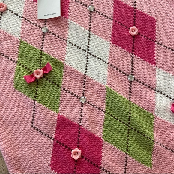 Gymboree New With Tag Pink Argyle 100% Cotton Knit Dress Child Size 9 - Picture 8 of 11